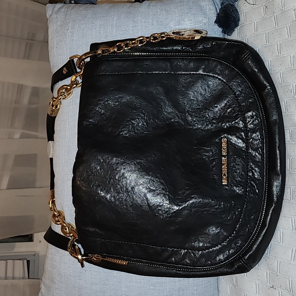 Michael Kors leather cross-body, EUC.